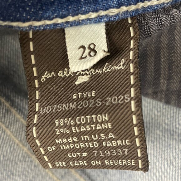 7 For All Mankind Womens Blue Cotton/Elastane Bootcut Jeans Distressed Size 28 - Picture 9 of 10